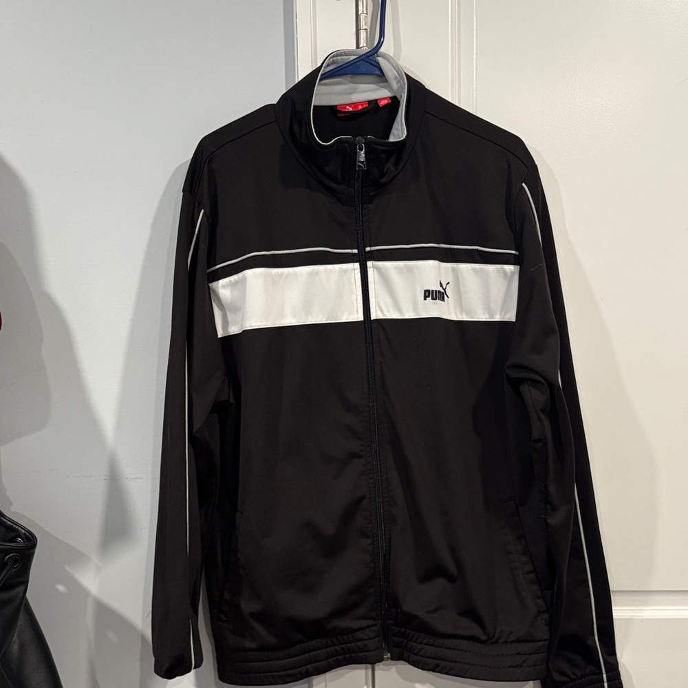 Puma Men's Black and White Windbreaker